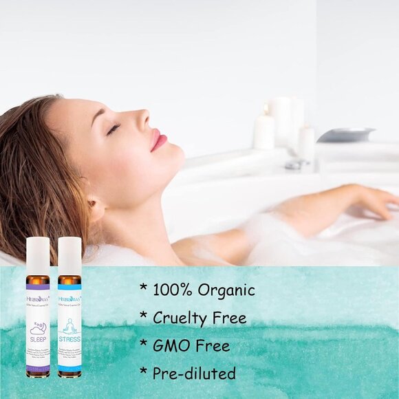 Aromatherapy Oils Roller Set, Natural Pre-diluted Essential Oils Roll On with Gl - Picture 4 of 6